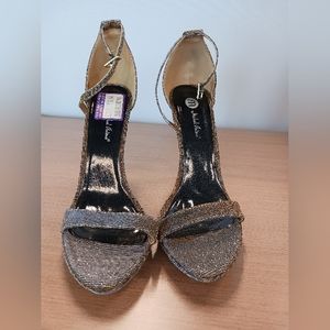 Black gold shimmer heels